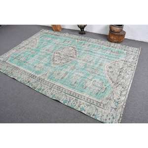 พรมขนสัตว์ตุรกี8.5ft วินเทจ6 x ดีไซน์การเย็บปะติดปะต่อกันสีฟ้าและสีเบจเทคนิคสานเรียบสำหรับตกแต่งห้องนั่งเล่นกว้าง4เมตร - Product Image 4