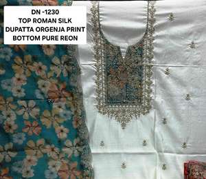 Costumes indiens de créateur modernes non cousus brodés à la main pour femmes pour les fêtes de style traditionnel - Product Image 1