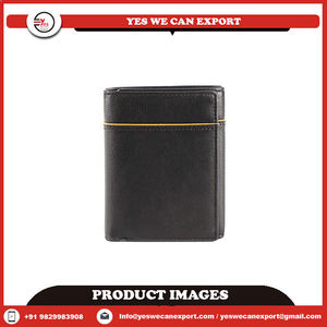 Handmade Premium Quality Men's <b>Wallet</b> Black Genuine Leather Vintage RFID Blocking Laser <b>Engraving</b> Zipper Closure Bulk Supply - Product Image 3