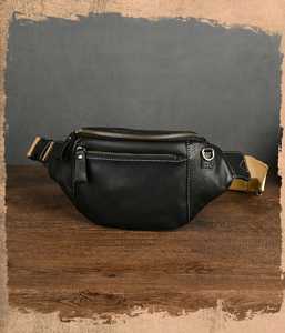 Riñonera de cuero impermeable de gran capacidad para hombre a la moda personalizada - Product Image 2