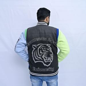 Vente en gros de patchs en chenille et strass personnalisés avec logo OEM Veste Letterman pour homme pour l'hiver Veste universitaire pour homme - Product Image 3