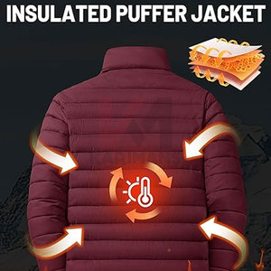 Veste matelassée coupe-vent pour hommes Manteau matelassé léger et chaud Aventures en plein air Fourniture d'usine OEM en vrac Vente en gros disponible - Product Image 3