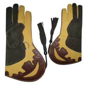 Offre Spéciale de service OEM Gants en cuir de vachette fauconnerie sur mesure Gants et équipements à 2 couches en cuir de vachette fauconnerie - Product Image 4