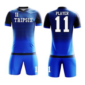 Kit de uniforme de fútbol para adultos de estilo superior personalizado, camiseta de fútbol de poliéster con nombre de equipo e impresión de logotipo, nueva ropa de fútbol - Product Image 1