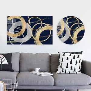 Tableau sur toile imprimé Anneaux Or et Argent Élégants : Décoration Murale Moderne, ART SUR VERRE TÉRMÉRISÉ - Product Image 1