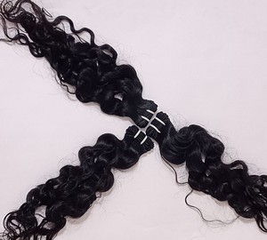 ผมต่อแบบมนุษย์หยักศกขนาด22นิ้วผมชาวอินเดียเรมี่ธรรมชาติ - Product Image 1