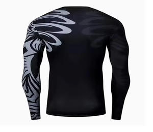 เสื้อรัดกล้ามเนื้อ BJJ แบบสั่งทำได้ ทนทาน แขนสั้น ยูนิเซ็กซ์ โพลีเอสเตอร์ผสมอีลาสเทน แห้งเร็ว ระบายอากาศดี เหมาะสำหรับ MMA และกราปลิง ขายส่ง รับผลิตแบบ OEM - Product Image 2