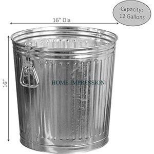 Cubo de basura redondo galvanizado de gran tamaño de calidad superior Cubo de basura de hoteles y baños con tapa del fabricante y suministro - Product Image 3