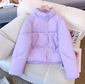 Veste d'hiver coréenne ample et décontractée en coton rembourré pour femmes, col montant respirant avec caractéristiques imprimées Parka chaude pour femmes - Product Image 4