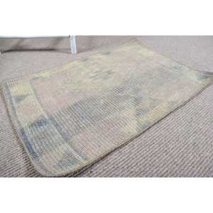 Tapis vintage en laine écologique patchwork 1,8x2,6 pi (54x80 cm) gris oriental turc avec envers en latex - Product Image 5