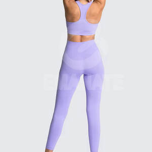 Conjuntos de Yoga para Mujer a la Moda, Pantalones Cortos Sólidos, Logotipo Personalizado, Sin Costuras, Antibacterianos, Casuales de Invierno, Precios al por Mayor - Product Image 6