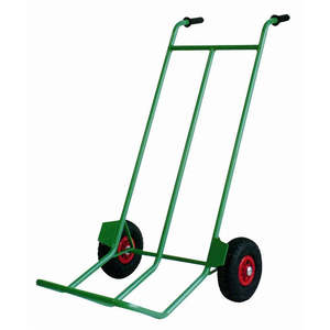 Heavy Duty Crate Carrier Metal Luggage Cart with Pneumatic Wheels Fixed <b>Platform</b> 2-Wheel Shopping <b>Trolley</b> - Product Image 1