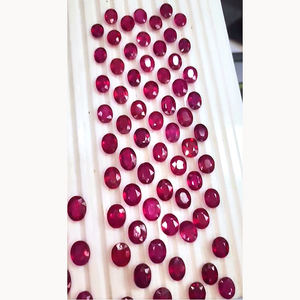 75 piezas de rubí relleno de vidrio de Bangkok 10mm a 13mm faceta ovalada 308 Cts lote Iroc ventas rubí corte piedra preciosa suelta para la fabricación de joyas - Product Image 3
