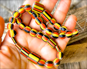 Perles de verre Chevron colorées vieillies vintage mélange pour la fabrication de bijoux artisanat cristal perles de verre au chalumeau projet VISHAL PERLES - Product Image 1