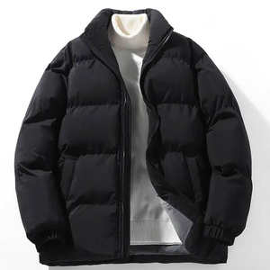 Puffer Jacket Men Shiny Puffer <b>Black</b> Jacket Men Back Stand Casual Knitted Bubble Jackets Wholesale Winter for Men - Product Image 6