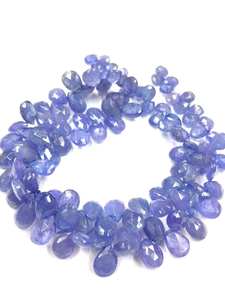 Perles de Tanzanite Naturelle Facettées en Forme de Poire Briolette 6-9mm, Perles de Gemmes de Tanzanite en Vrac pour la Fabrication de Bijoux à Prix de Gros - Product Image 3