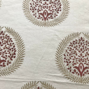 Tela de Algodón Estampada a Mano con Diseño Tradicional Indio del Árbol de la Vida, Estampado Buti, Textil Artesanal - Product Image 4