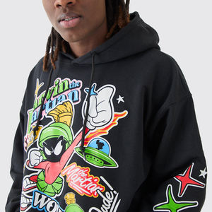 ผู้ชายฤดูหนาวเสื้อฮู้ดและเสื้อสเวตเตอร์แบบกําหนดเองพร้อมพิมพ์โลโก้ที่กําหนดเอง / โลโก้ขนแกะเฮฟวี่เวทธรรมดา OEM คุณภาพสูงพิมพ์เสื้อกันหนาวหมวก - Product Image 3