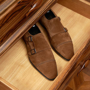 Mocasines de ante de cuero genuino para hombre - con cordones, punta puntiaguda, ligeros y antideslizantes - Product Image 2