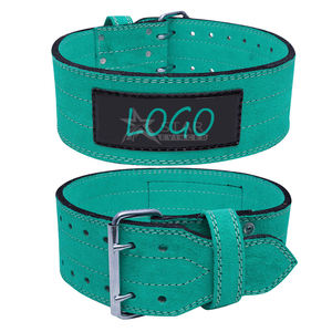 Wholesale Customizable Cowhide Leather Buckle Belts Double Prong Gym Powerlifting Back Support Fitness Weightlifting Logo - Product Image 3