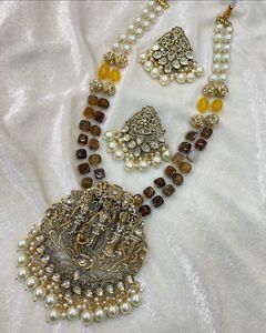 Conjunto de collar de joyería de templo occidental de Indo del fabricante indio superior con mayoristas de joyería artificial chapada en oro - Product Image 4