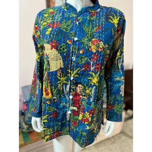 Fourniture directe d'usine veste Kantha Stitch pour femmes 100% coton longueur Midi vêtements et accessoires lavables de l'exportation indienne - Product Image 3