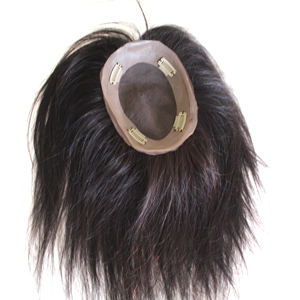 Belle topper de cheveux humains pour les femmes naturel brut attaché à la main cheveux humains os perruques droites femmes noires - Product Image 1