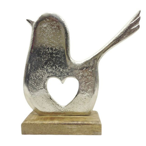 Ornament Metal Silver Wood Christmas Decoration Rabbit With Cart Standing Figurine Home Table <b>Top</b> Decor - Product Image 5