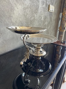 Soporte de chocolate de metal de calidad vintage con soporte de chocolate pulido plateado y servir para servir chocolate postres - Product Image 3