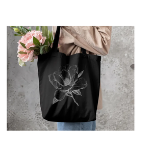 Bolsas de compras de lona de algodón reutilizables biodegradables orgánicas con Material de PC de moda Logotipo personalizado Impresión Tote con asa de cinta - Product Image 3