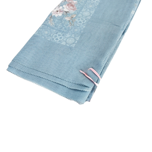 Nara ชุดฮิญาบแขนสั้นผ้าคอตตอนพิมพ์ลายดิจิตอลแบบลำลองชุดสีน้ำเงินมีสไตล์ระบายอากาศได้สำหรับผู้ใหญ่ฤดูใบไม้ผลิ - Product Image 6