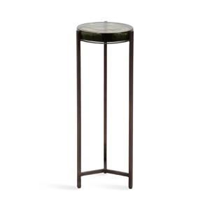Aguilar Art Deco Dark Brown Aluminum Handmade Drink <b>Table</b> <b>Slim</b> Profile <b>Side</b> Accent Furniture Home Office Small Spaces Home Decor - Product Image 2