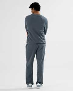 Conjunto Deportivo de 2 Piezas para Hombre, Invierno, Grueso, Moderno, Color Sólido, Sudadera con Cuello Redondo, Pantalones Jogger, Corte Holgado, Estilo Urbano Moderno - Product Image 2