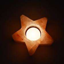 Handmade Star Design Himalayan Salt <b>Candle</b> Holder <b>Carved</b> Natural Mineral Home Decoration with Love Style - Product Image 3
