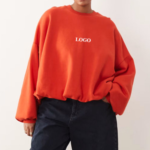 Sweat-shirt à manches longues surdimensionné pour femmes / Tissu en mélange de coton doux, respirant et confortable, sweat-shirt 2026 - Product Image 1
