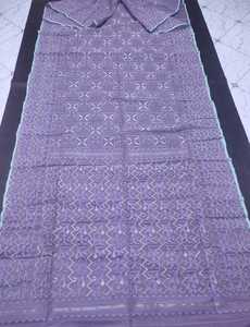 Exclusif Dhakai Jamdani Sharee de qualité supérieure pour femme JAMDANI FABRIC Bleu ROUGE VERT Doré Bleu Ciel du Bangladesh - Product Image 6