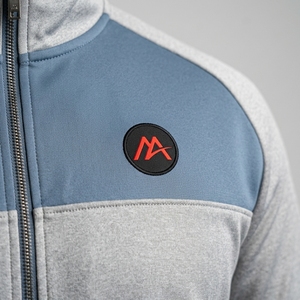 Conjunto Deportivo para Hombre en Gris Claro, Chaqueta Deportiva con Cierre Completo, Pantalones Jogger con Paneles Geométricos Azules, Ropa Deportiva para Entrenamiento, Gimnasio, Running y Fitness - Product Image 6