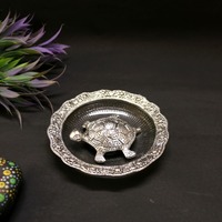 Assiette de tortue en verre argenté artisanal de 6 pouces, ornement de maison décoratif, centre de table, cadeau de collection, fournisseur en gros