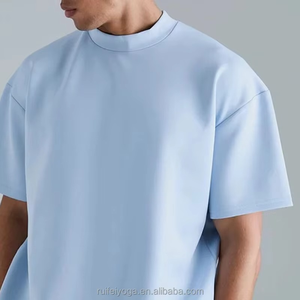 Fashion Luxury <b>Tshirt</b> 220gsm Drop Shoulder Oversized Gym Heavy Weight Pima Cotton 100% cotton T-shirt for <b>men</b> loose fit printed - Product Image 4