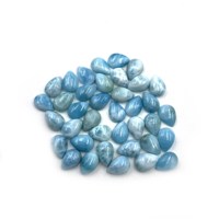 Pierre précieuse naturelle de larimar bleu de haute qualité, cabochon en forme de poire, 5-13 mm, lot de pierres précieuses bleues en vrac, certifiées par l'IGI pour la fabrication de bijoux