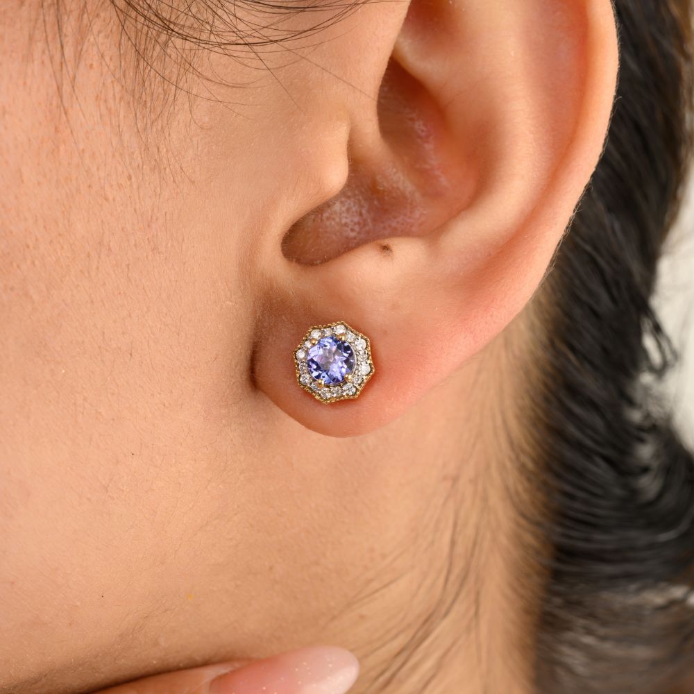earrings natural tanzanite