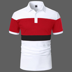 T-shirt polo homme couleur blanche 100% coton décontracté haut ajusté haute qualité tricoté à manches courtes anti-rides polo - Product Image 4