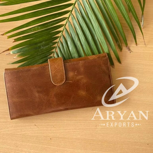 Nouveau Style vente chaude véritable pochette en cuir Crunch faite à la main portefeuille élégant décontracté en cuir pleine fleur pochette à trois volets pour les femmes - Product Image 1