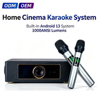 Système de sonorisation portable OEM en bois pour événements avec projecteur intégré, puissance de crête 2x400W pour conférences, réunions, formations et présentations