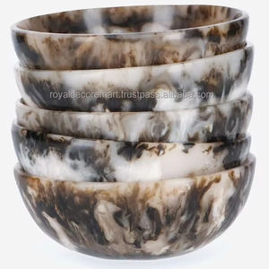 Bol en résine portable fabriqué à la main pour la couture et le crochet Organisateur Rangement décoratif en laine pour les fêtes par Royal Decor Mart - Product Image 1