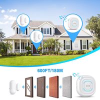 Meilleures ventes Daytech 13 sonneries 5 niveaux de volume Portée de 500 pieds Alimenté par courant alternatif 433 MHz Alarme de porte Verrouillage antivol pour la sécurité des enfants à la maison