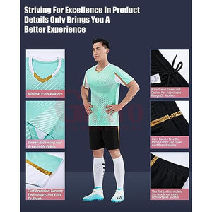 Customizable Breathable 100% Polyester Mesh Soccer Jersey Top Collar Personalized Uniform Sets New Season Football High Quality - Product Image 5