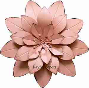 Forma redonda de alambre único Diseño de flores Arte de pared de metal Acabado rústico - Product Image 4