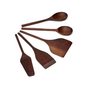 Cuillère en bois ustensiles de cuisine ustensiles de cuisine naturels haute qualité plaqué or longue poignée écologique - Product Image 5