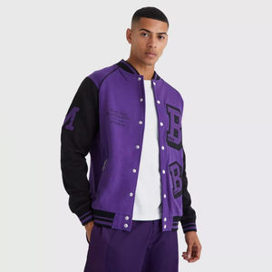 Chaqueta universitaria hecha a medida Letterman Bomber Jacket chaquetas de béisbol informales de Invierno 1 pieza ropa de invierno para hombres Stand impreso - Product Image 4